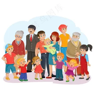 卡通一家人大家庭图片