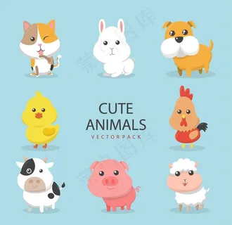 动物卡通造型组合图片