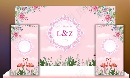 粉色婚礼背景图片