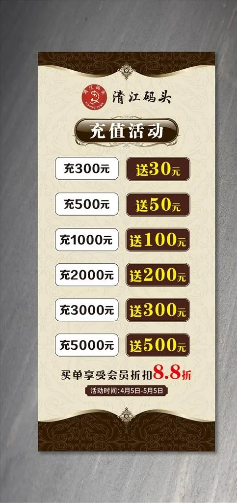 充值活动展架图片cdr矢量模版下载