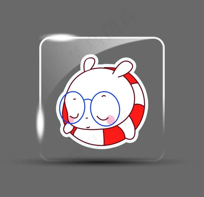 卡通玻璃图标图片psd模版下载