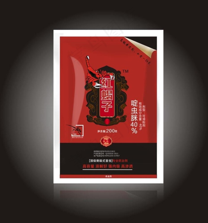 红蝎子 杀虫剂   包装图片cdr矢量模版下载