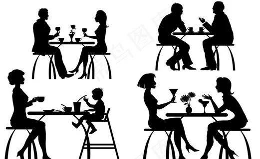 休闲人物剪影笔刷