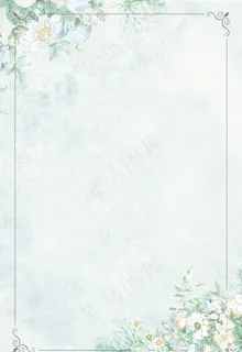 小清新水彩花卉背景图图片