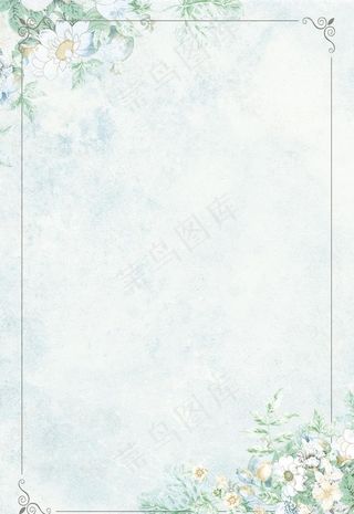 小清新水彩花卉背景图图片