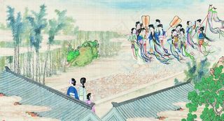 古代市井工笔画图片