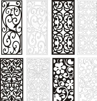 雕花隔断矢量花格欧式图片