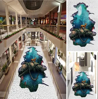 森林动物3D立体画地板地画图片
