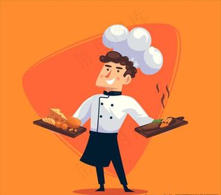 卡通微笑的厨师图片