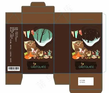 饼干包装盒展开图图片