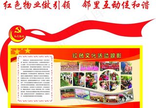 红色物业文化墙图片
