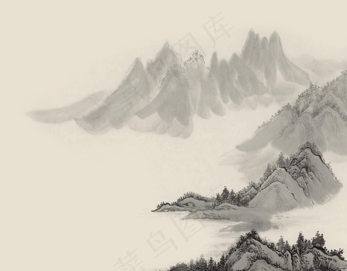 水墨山图片