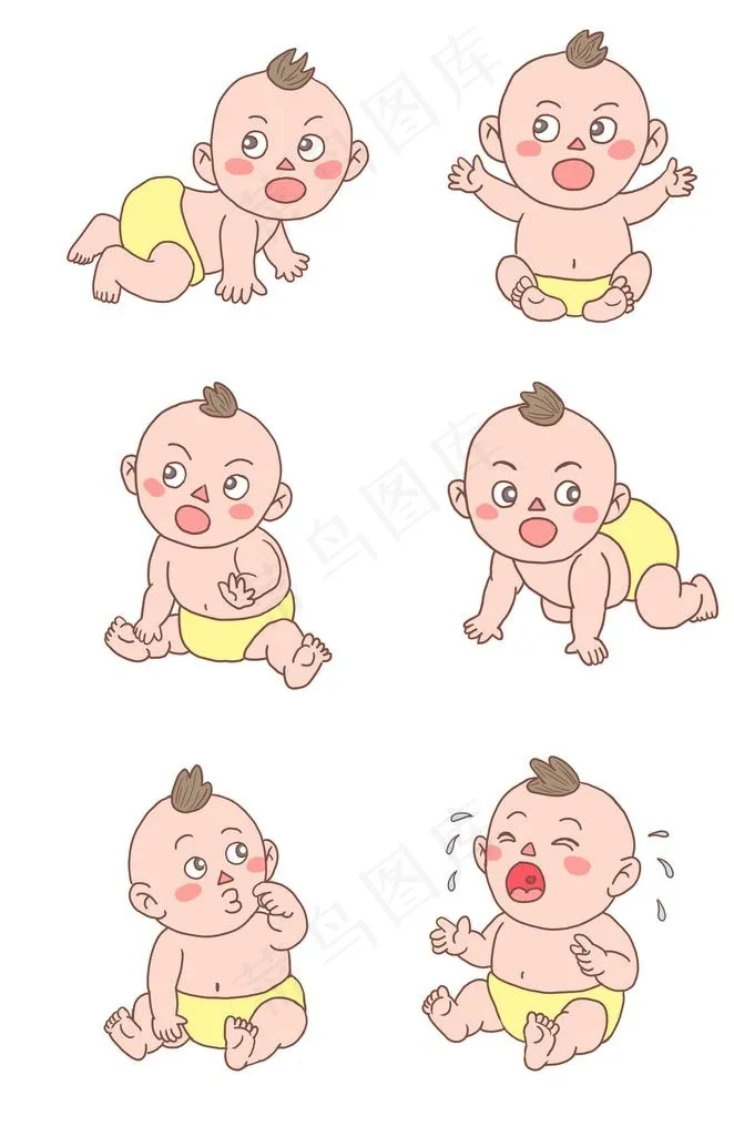 卡通婴儿图片psd模版下载