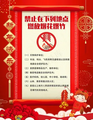 禁止燃放烟花爆竹图片