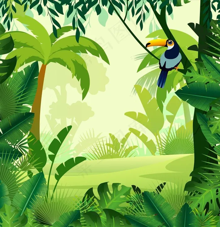 森林背景图片ai矢量模版下载