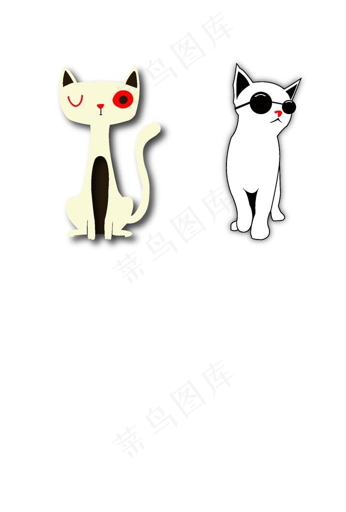 猫咪图片ai矢量模版下载