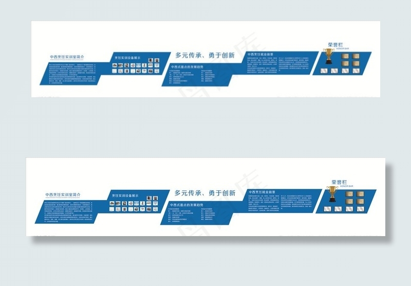 中西烹饪实训室宣传栏 荣誉墙图片cdr矢量模版下载