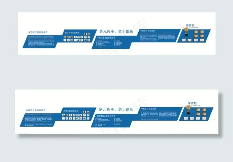 中西烹饪实训室宣传栏 荣誉墙图片cdr矢量模版下载