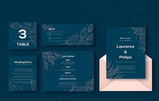 婚礼信纸卡片套装模板图片