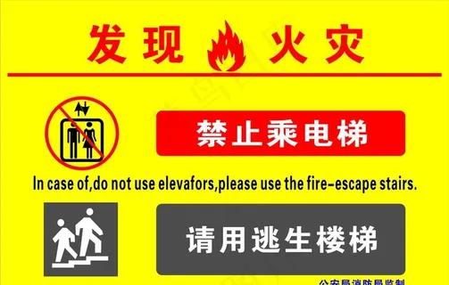 火灾禁乘电梯图片