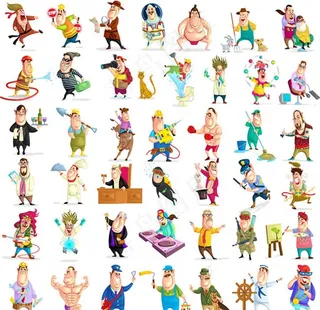 42款漫画肥胖男性人物造型图片