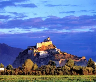 西藏江孜宗山古堡图片