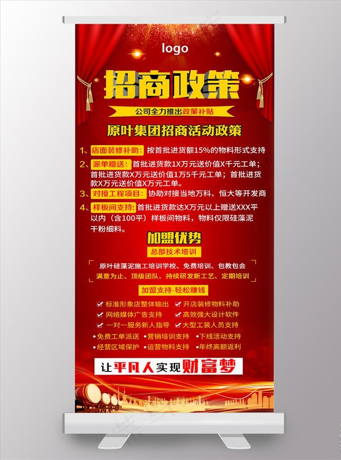 招商政策展架图片(2362X5115(DPI:150))psd模版下载
