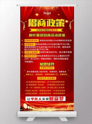 招商政策展架图片