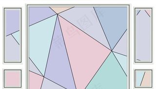 几何边框造型色彩块背景墙图片