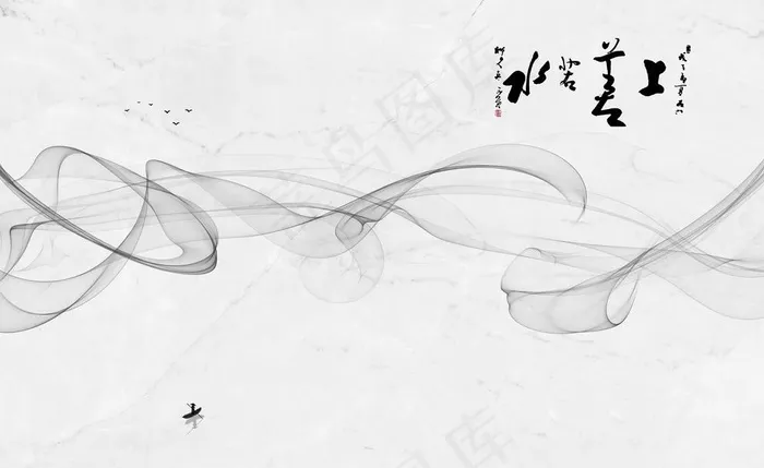 新中式抽象水墨烟雾大理石背景墙图片(9071X5669(DPI:72))psd模版下载