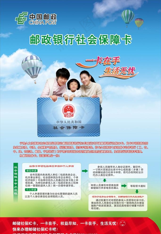 邮政银行社会保障卡海报图片(600X900)cdr矢量模版下载
