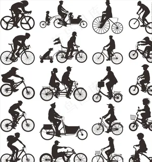 自行车剪影图片