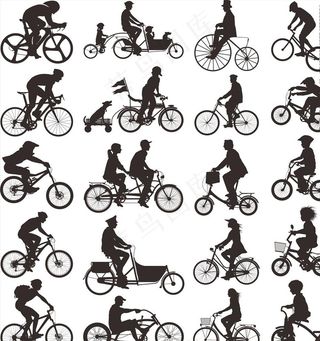 自行车剪影图片