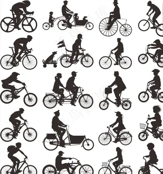 自行车剪影图片