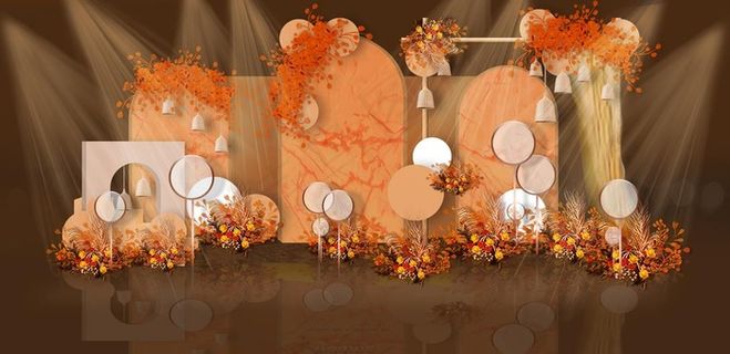 橙色婚礼迎宾区图片 橙色婚礼迎宾区图片