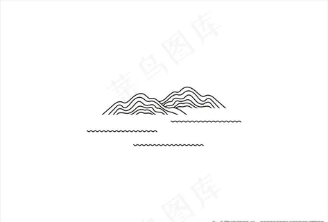 山水线条素材图片