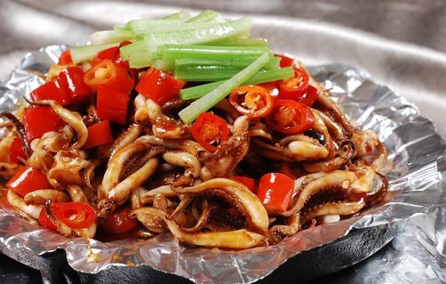 铁板铁板鱿鱼图片 铁板铁板鱿鱼图片