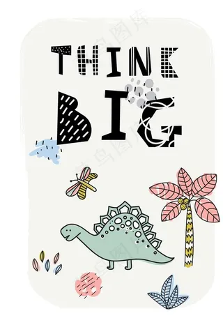 呆萌恐龙主题插画图片
