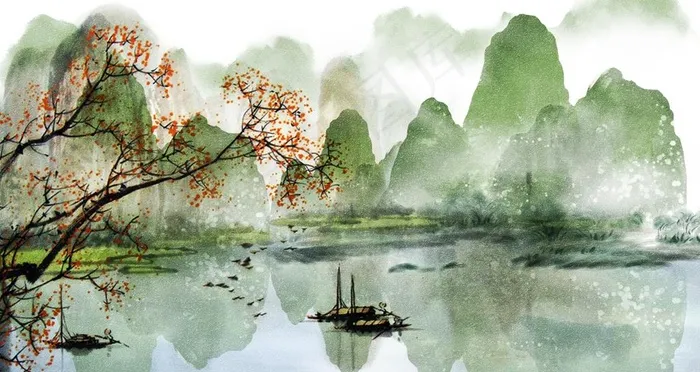 水墨画图片(4725X2658(DPI:150))psd模版下载