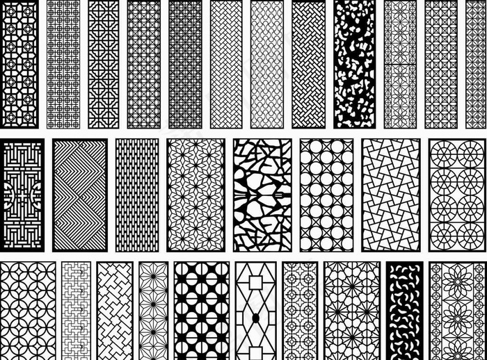 中式花格 镂空花纹 屏风 镂空图片