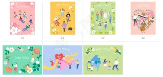 清新手绘人物插画图片