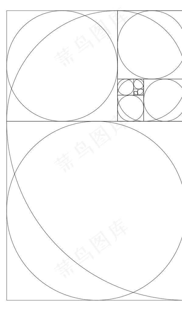 黄金比例螺旋切割构图矢量图图片ai矢量模版下载