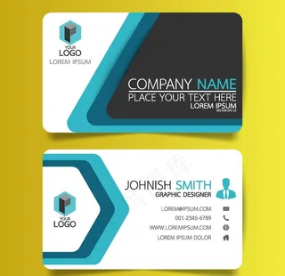 名片模板炫彩名片 蓝色名片 简图片