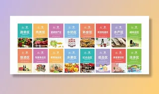 商场分区牌图片