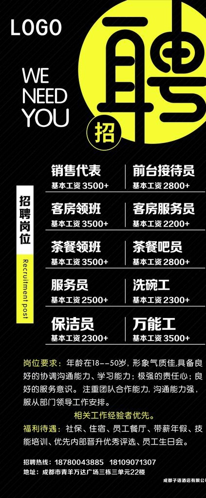 招聘展架图片cdr矢量模版下载