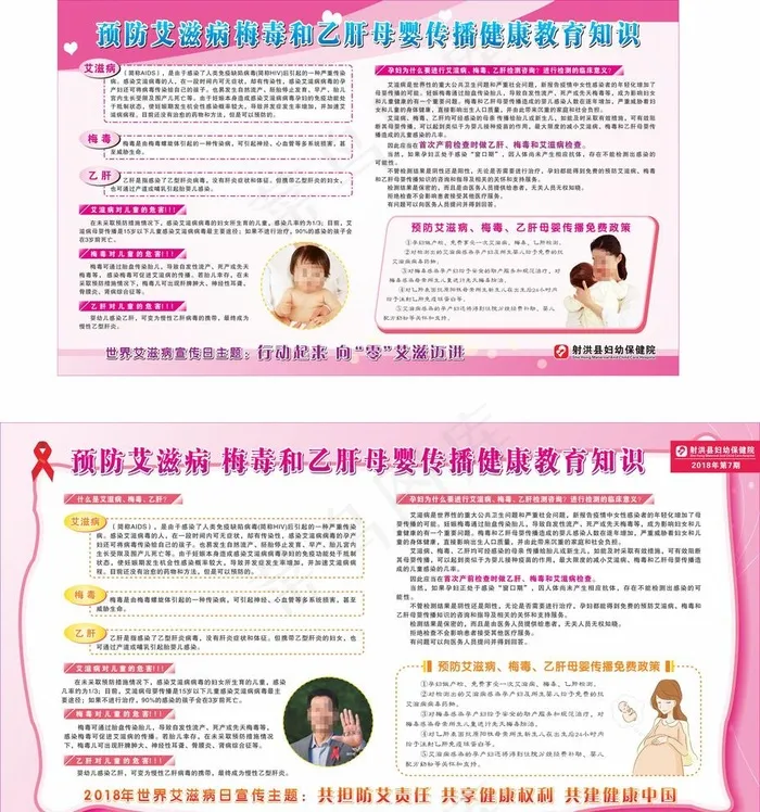 预防艾滋 梅毒 乙肝母婴传播图片(210X297)cdr矢量模版下载