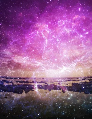 紫色唯美星辰大海星云背景素材图片