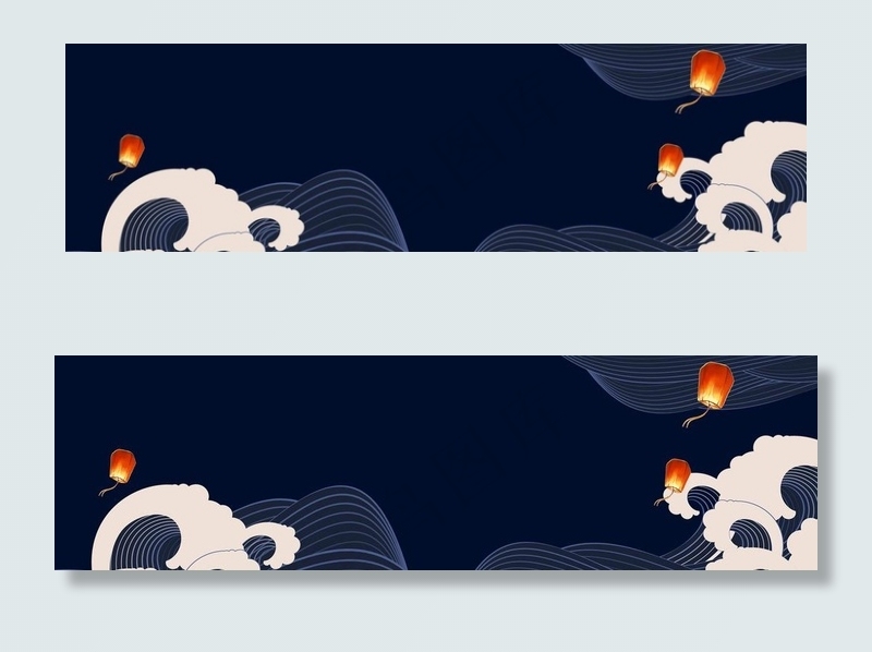 电商手绘浪花背景图片