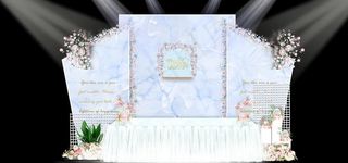 蓝色系婚礼设计背景图片