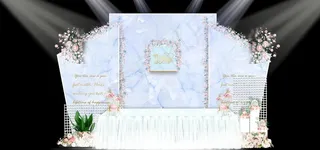 蓝色系婚礼设计背景图片